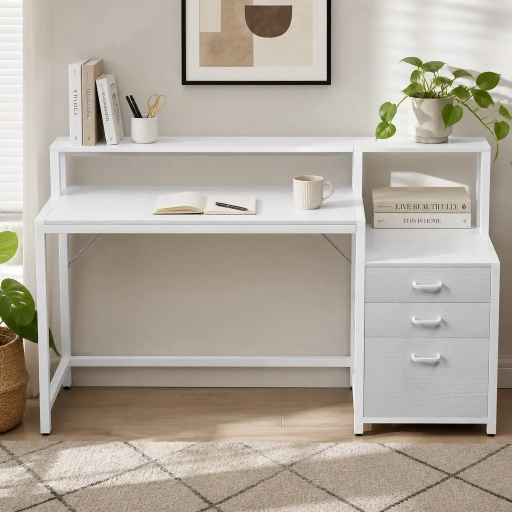 Computer Desk MDF 160cm White