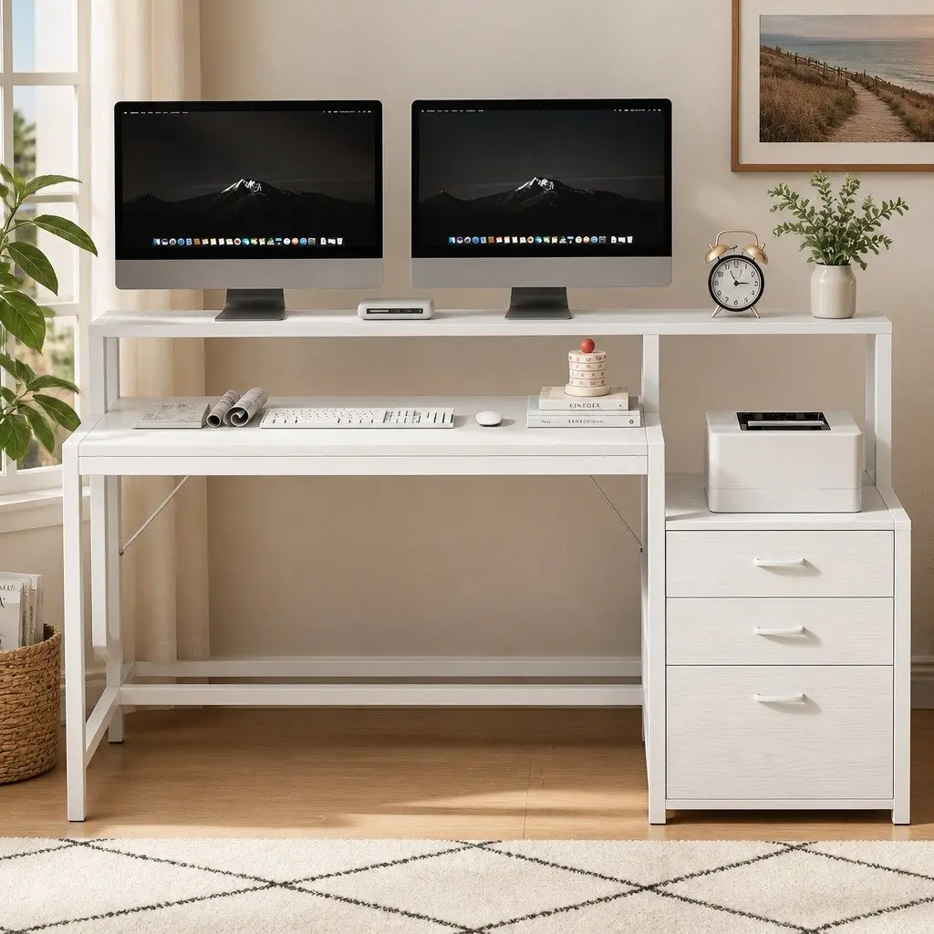 Computer Desk MDF 160cm White