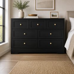 Durable 7 Drawer Chest Dresser for Bedroom or Living Room