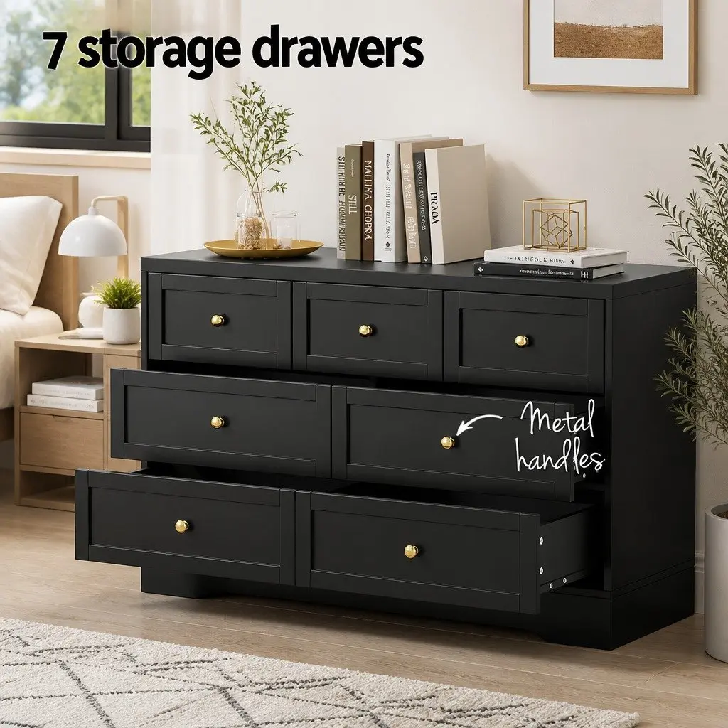 7 Drawer Chest Dresser for Bedroom or Living Room