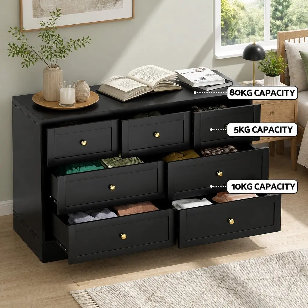 7 Drawer Chest Dresser for Bedroom or Living Room