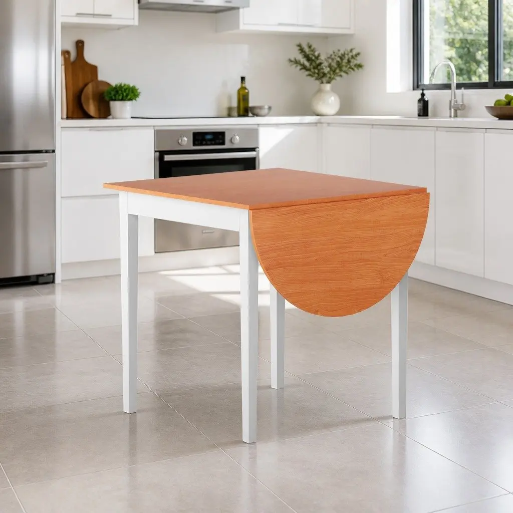 Extendable Dining Table with Semi-Circle Top