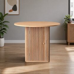 Sturdy 1M Pine Wood Dining Table with Storage Base