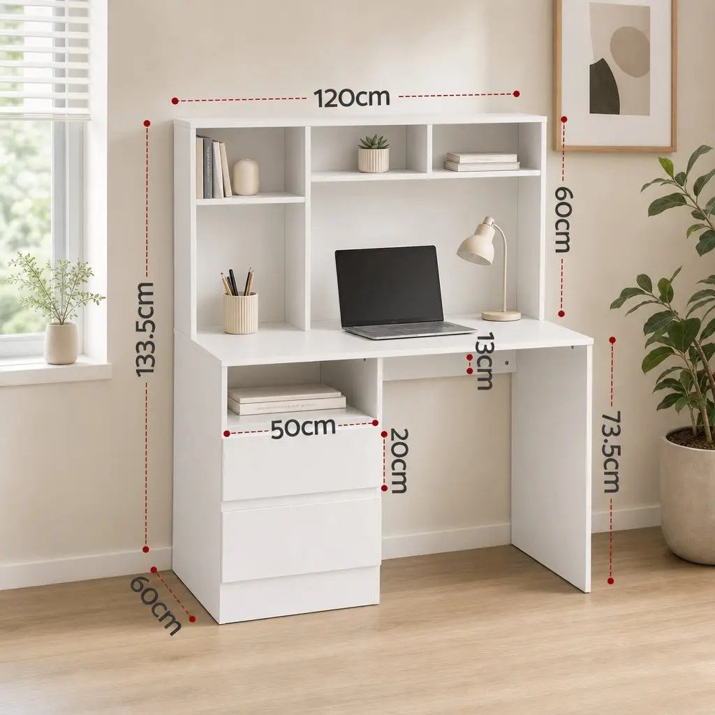 Computer Desk Particle Board 120cm White