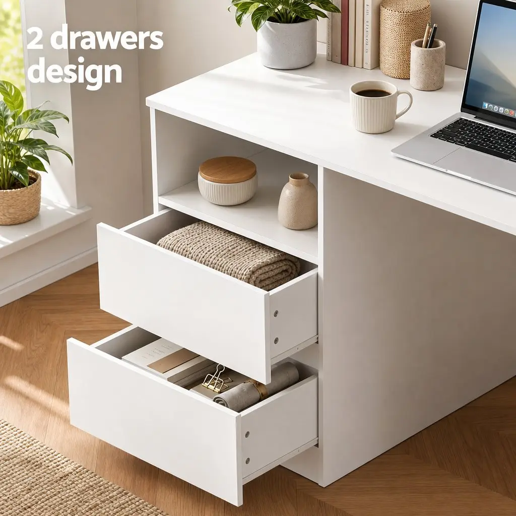 Computer Desk Particle Board 120cm White