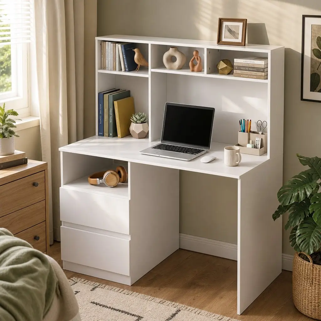 Computer Desk Particle Board 120cm White
