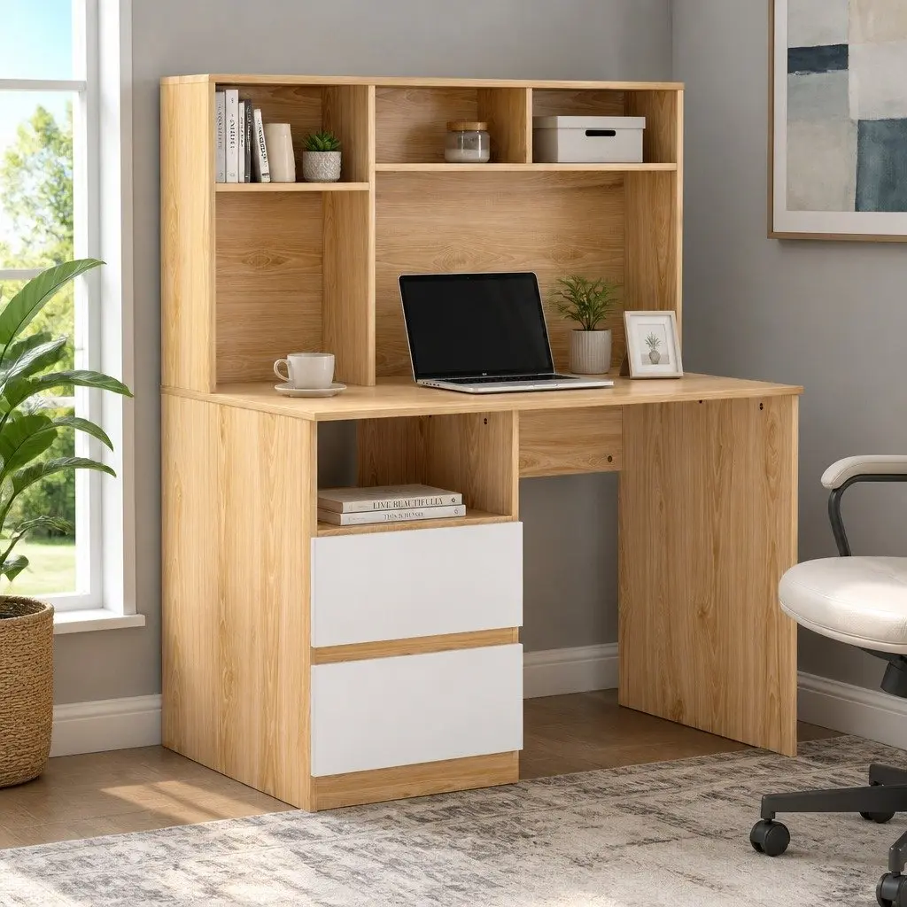 Computer Desk with Storage Solutions in White