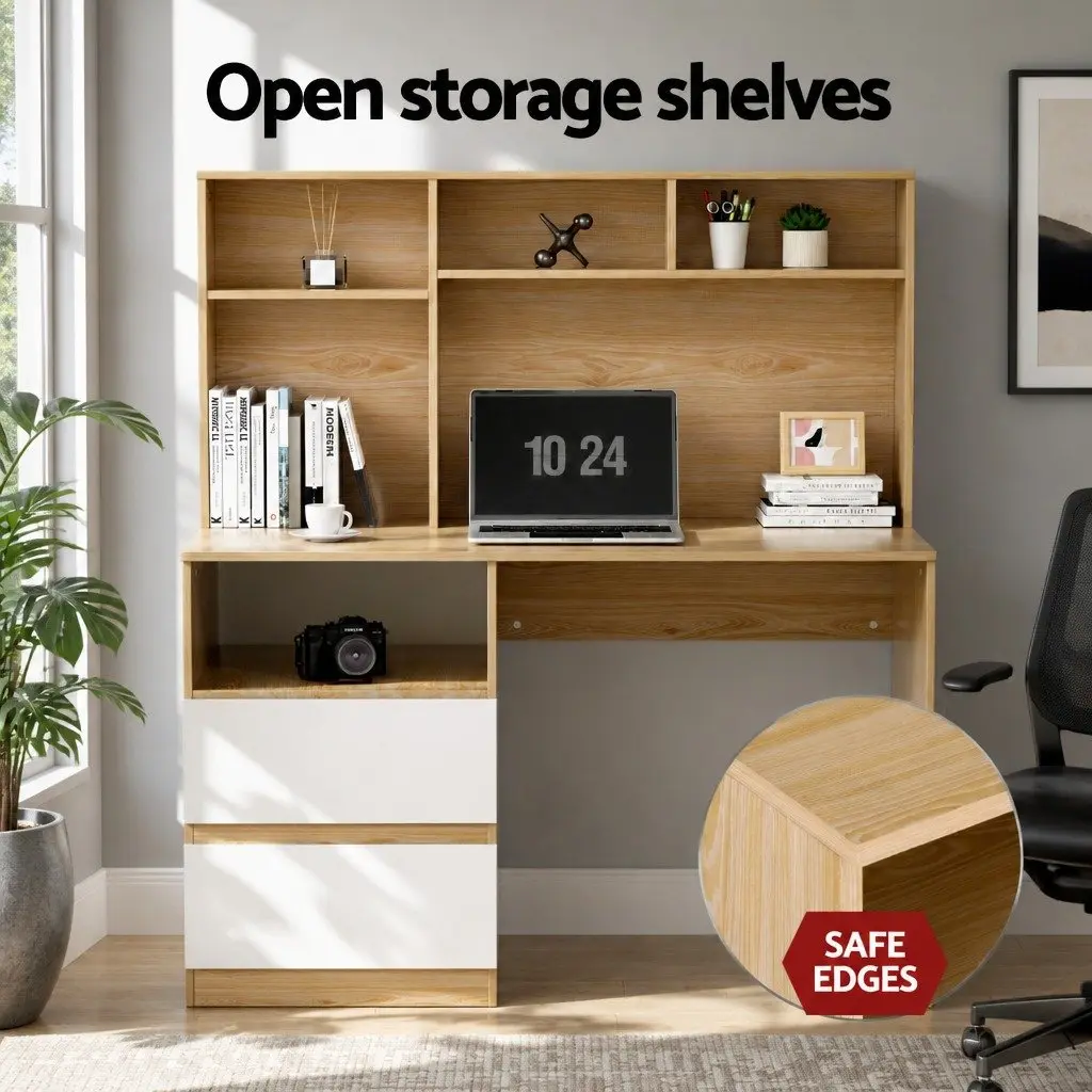 Computer Desk with Storage Solutions in White