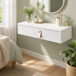 Dressing Table Wall-Mounted Floating Vanity Cloud Mirror LED White Bedroom