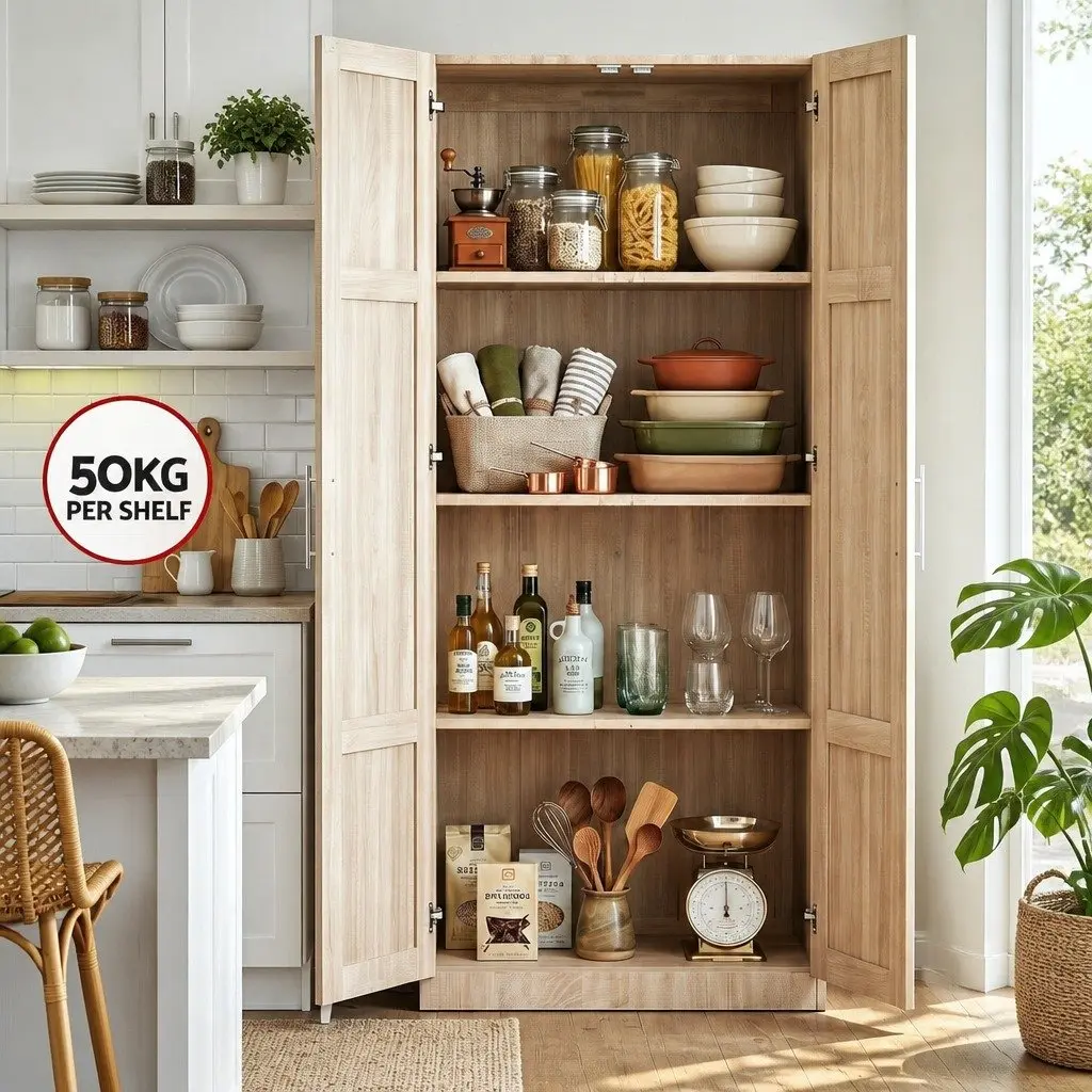 2-Piece Pine Buffet Sideboard Cabinets for Storage