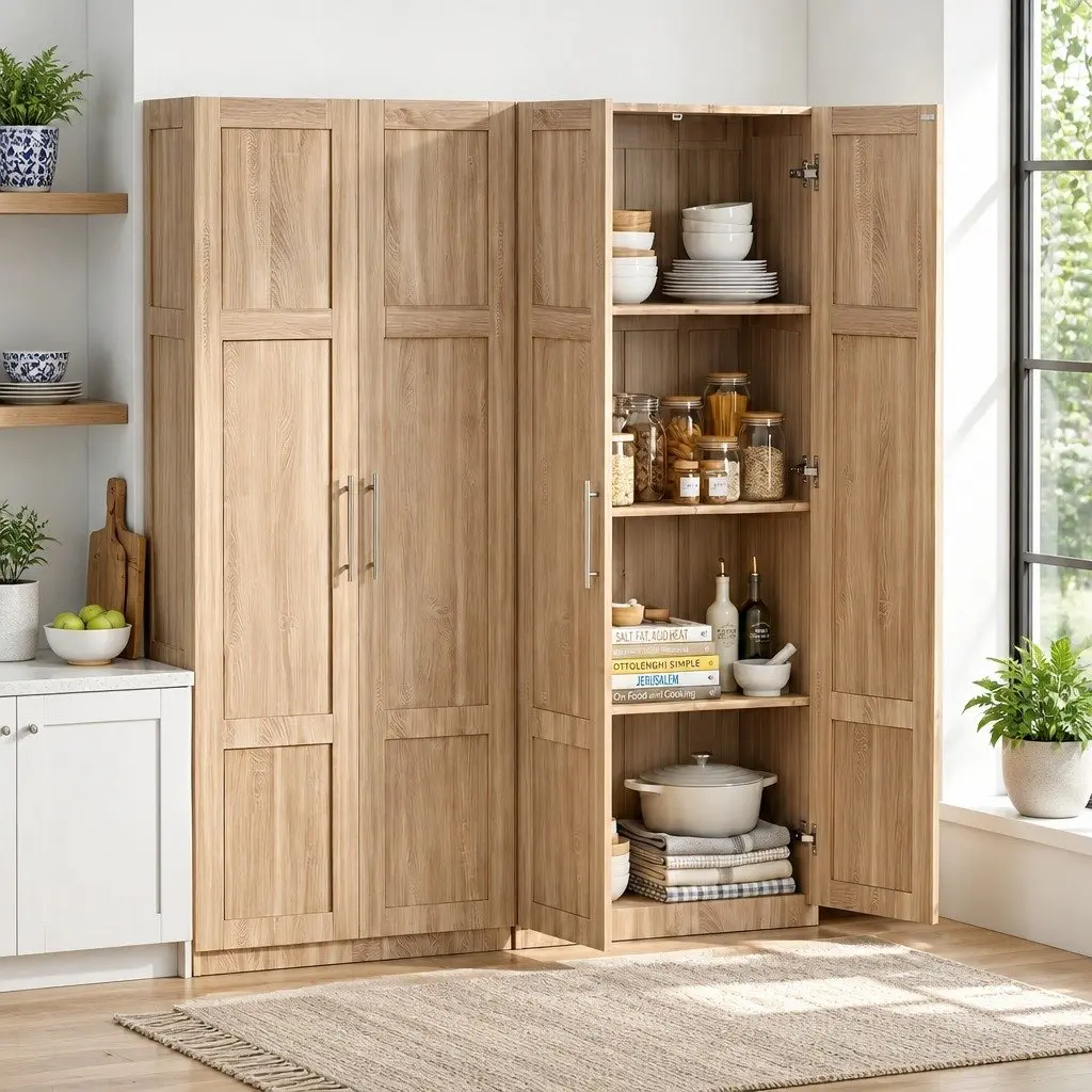 2-Piece Pine Buffet Sideboard Cabinets for Storage