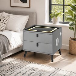 Wireless Charging Smart Bedside Table with Bluetooth Speaker