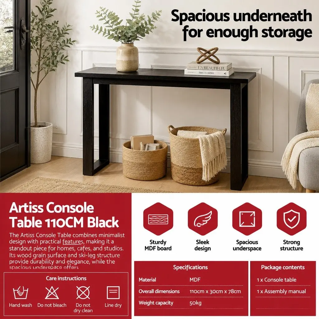 Console Table E1 Particle Board 110CM Black