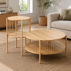 Durable 2-Tier Round Coffee Table for Modern Spaces