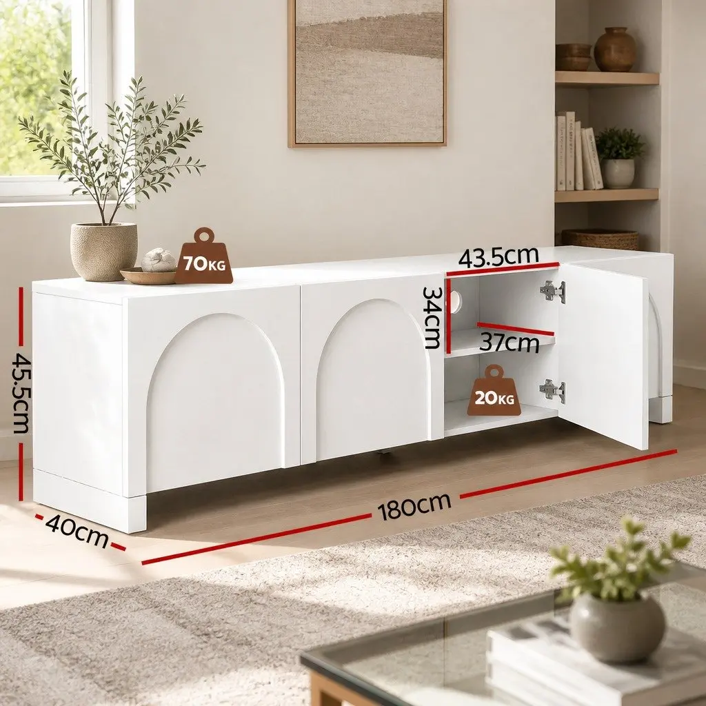 180cm White Storage Cabinet for Entertainment