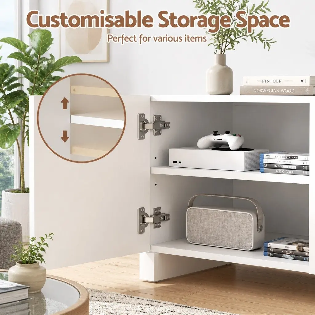 180cm White Storage Cabinet for Entertainment