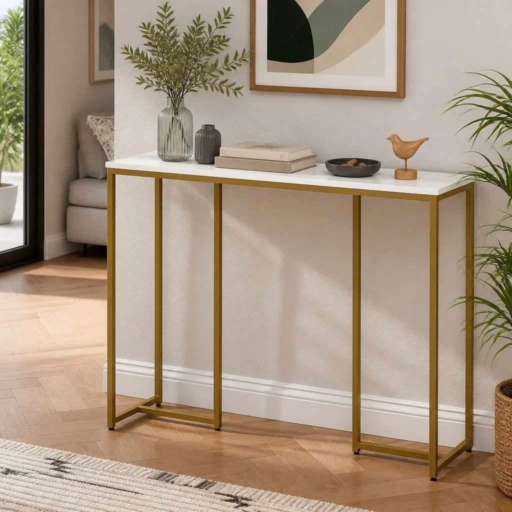 Console Table with Marble Effect