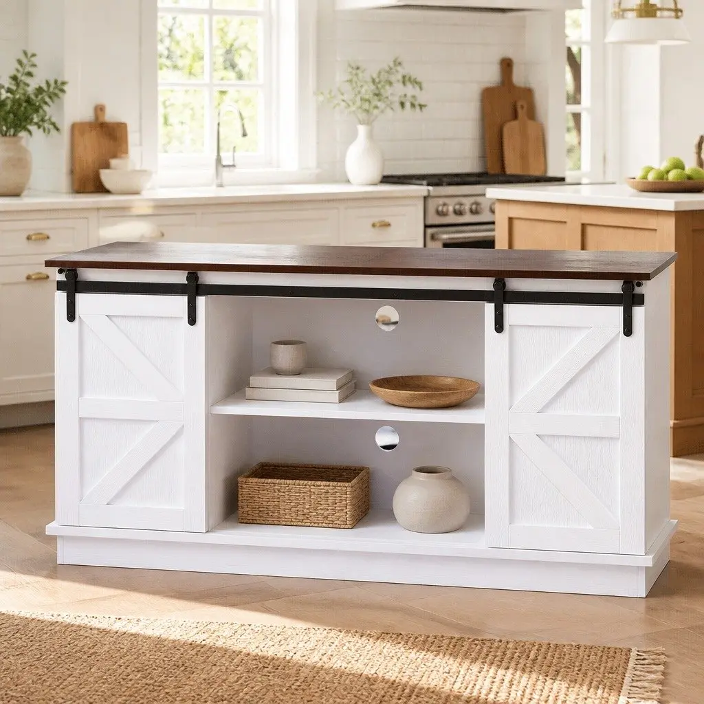 Buffet Sideboard Storage Cabinet with Barn Doors