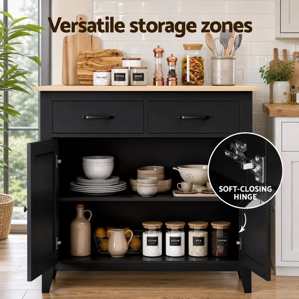90cm Buffet Sideboard Cabinet with 2 Drawers