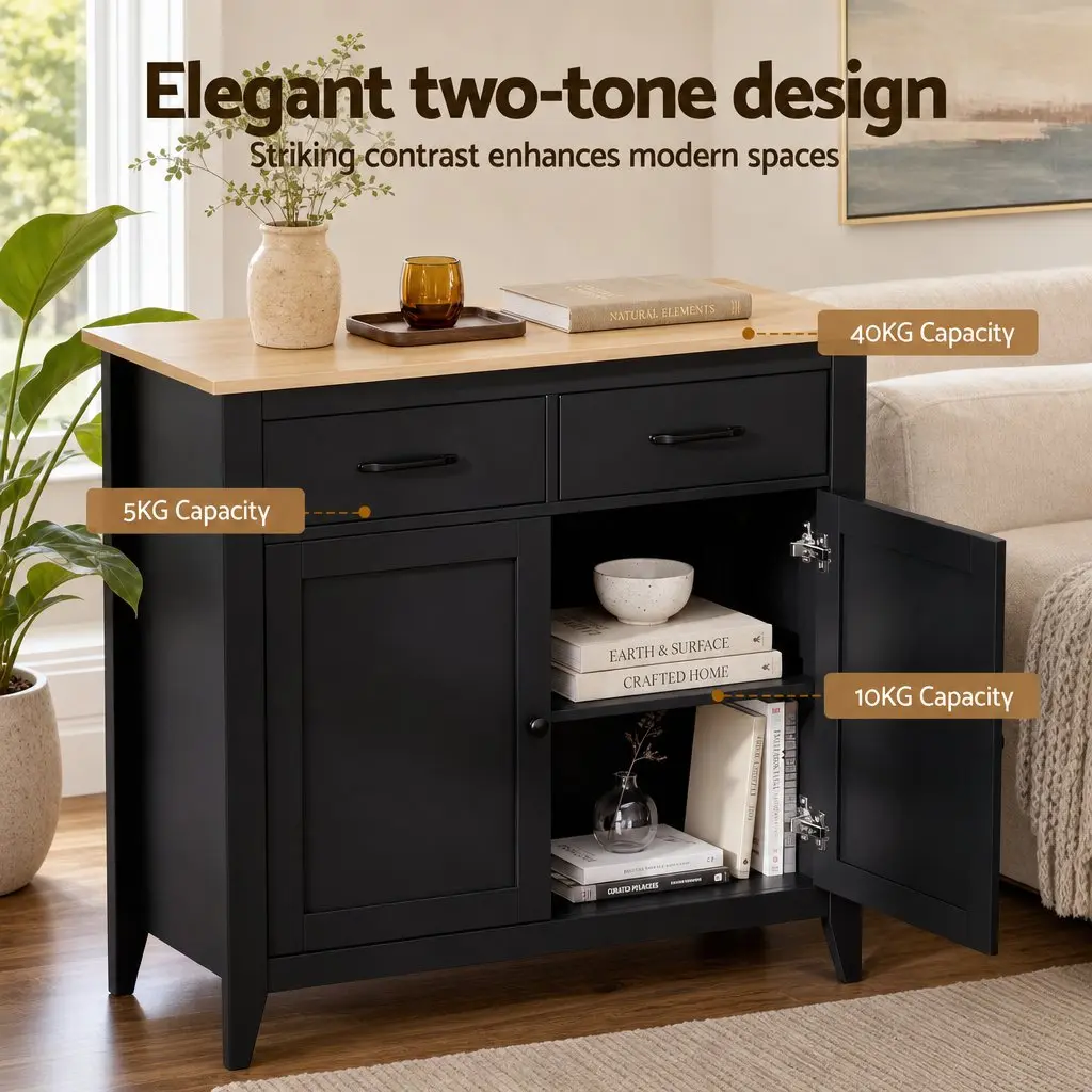 90cm Buffet Sideboard Cabinet with 2 Drawers