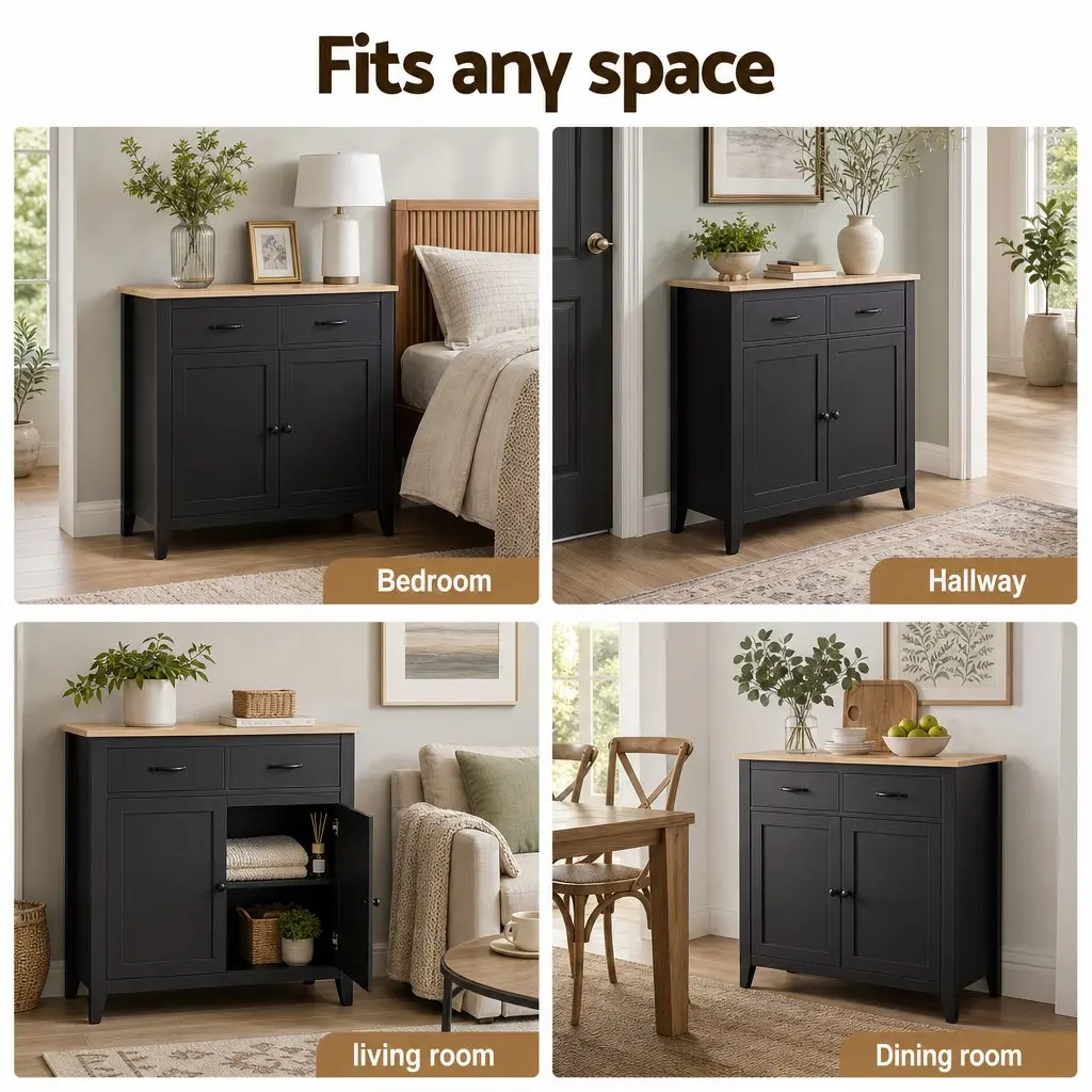 90cm Buffet Sideboard Cabinet with 2 Drawers
