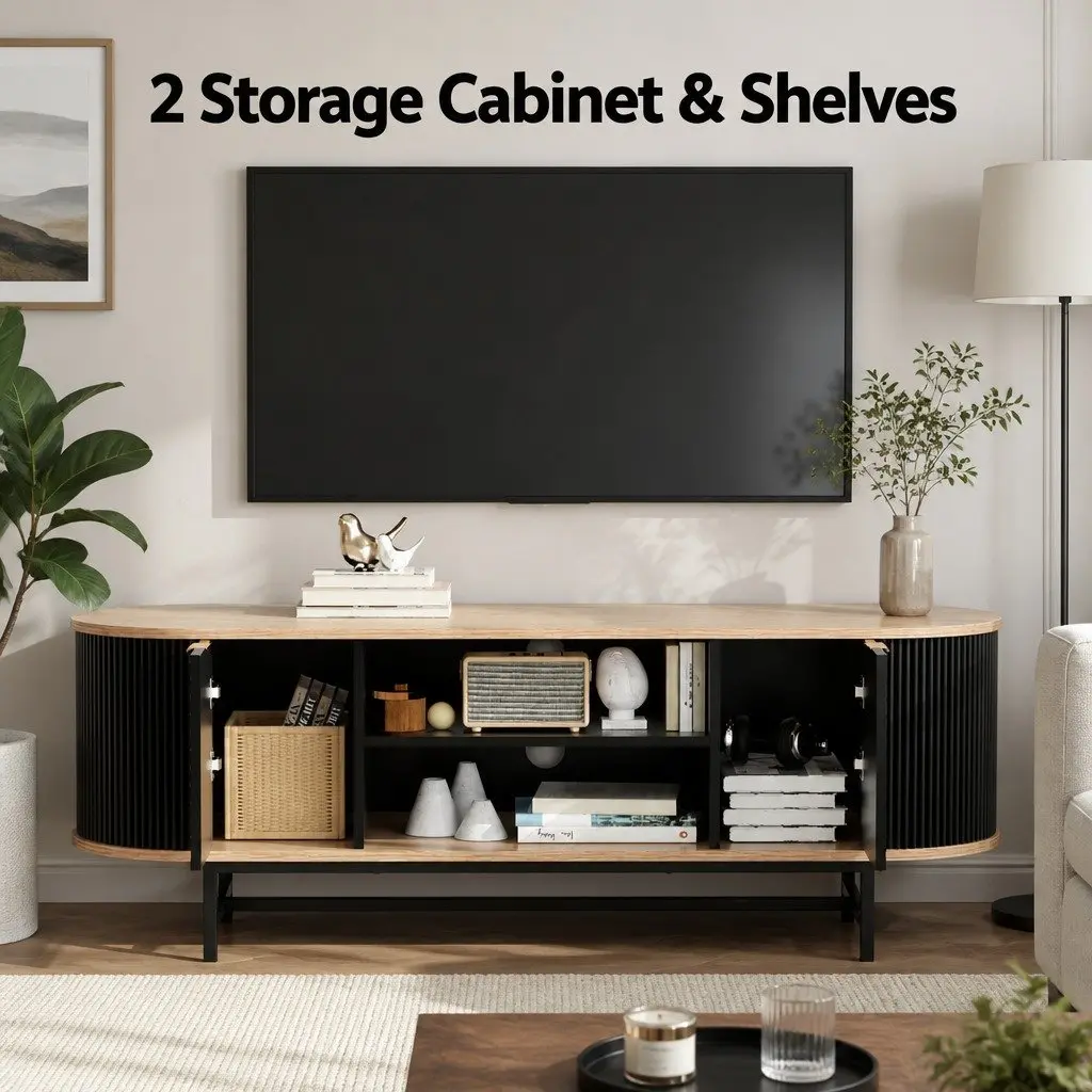 TV Unit MDF Particleboard 140 x 40 x 50.3cm Black Pine