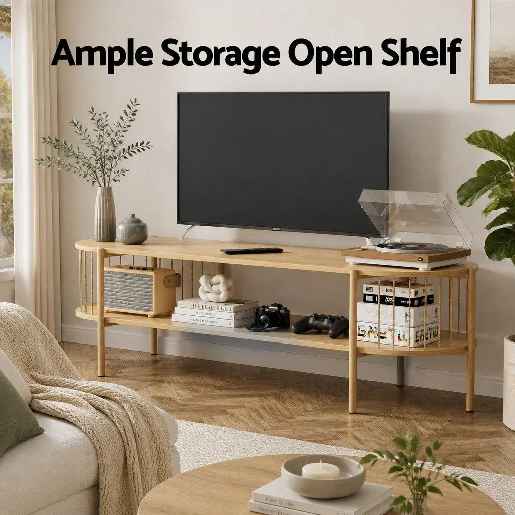 TV Unit and Coffee Table Set E1 MDF with Melamine Veneer Pine