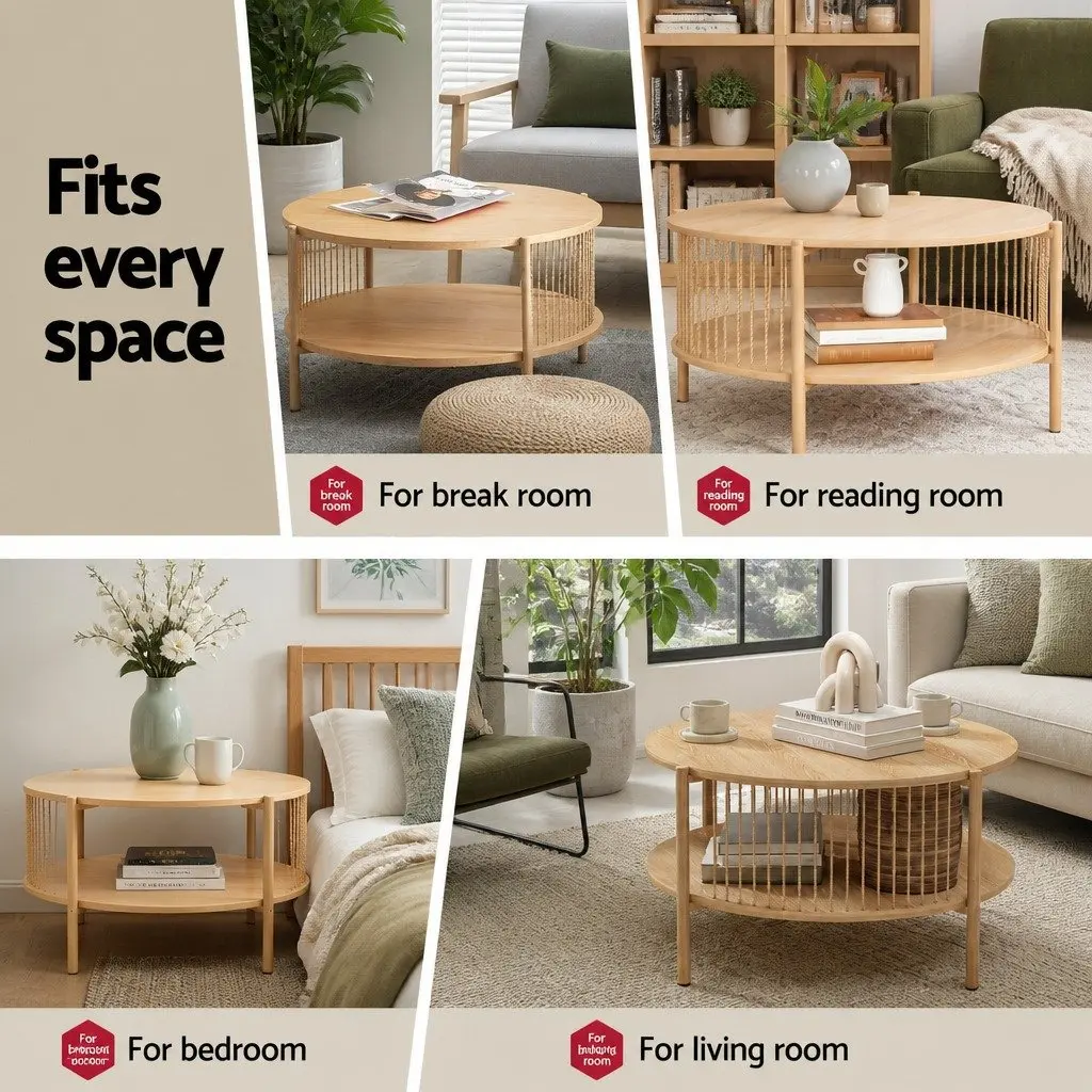 TV Unit and Coffee Table Set E1 MDF with Melamine Veneer Pine