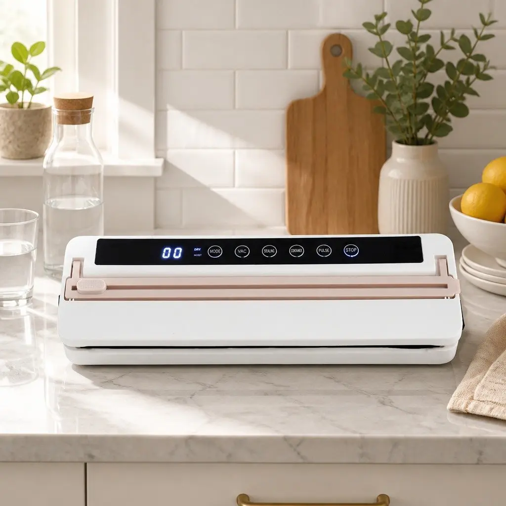 Food Vacuum Sealer Machine 110W Auto Seal 6 Modes LED Timer Built-in Cutter