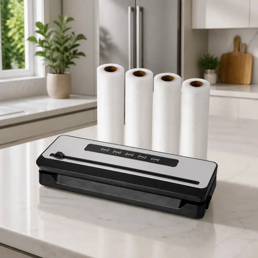 Food Vacuum Sealer with Cutter and Bag Rolls