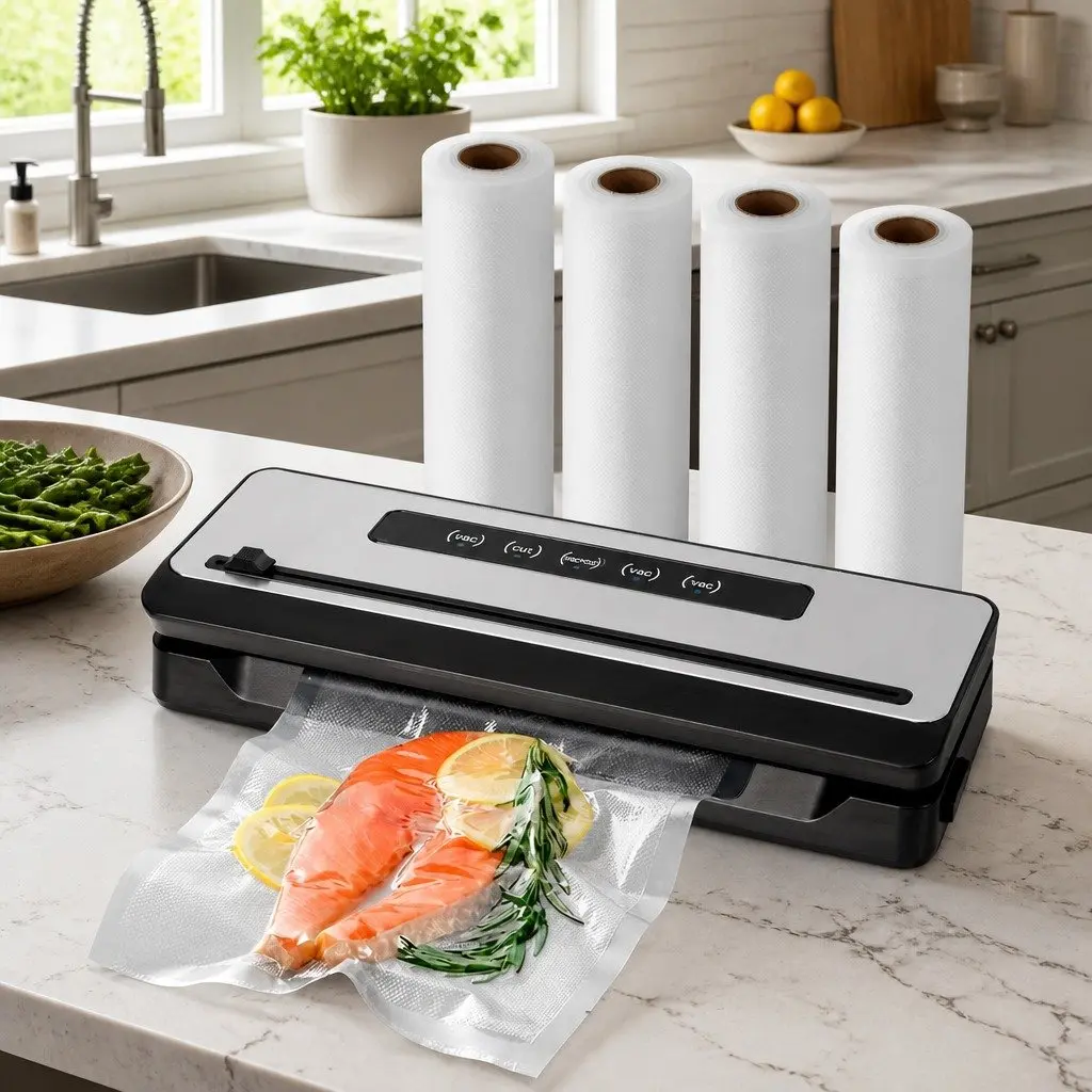 Food Vacuum Sealer with Cutter and Bag Rolls