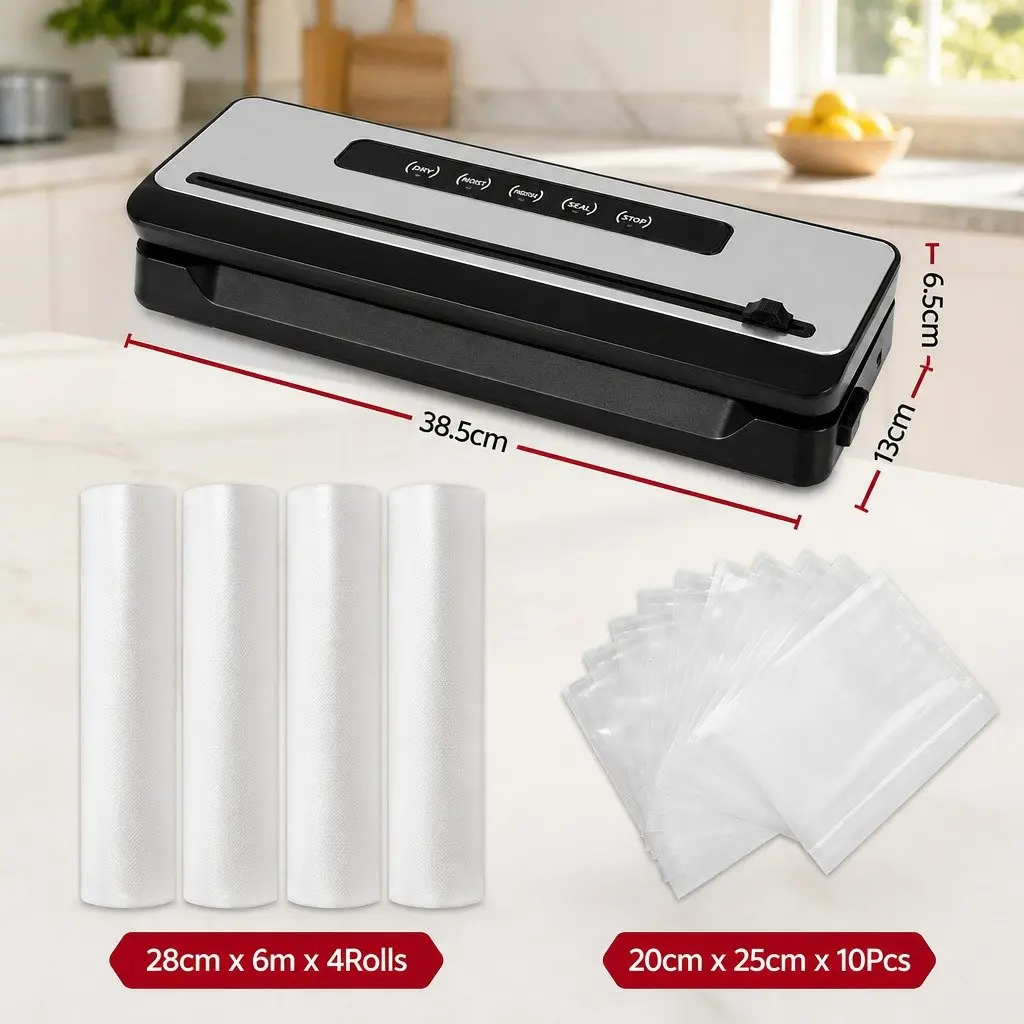 Food Vacuum Sealer with Cutter and Bag Rolls