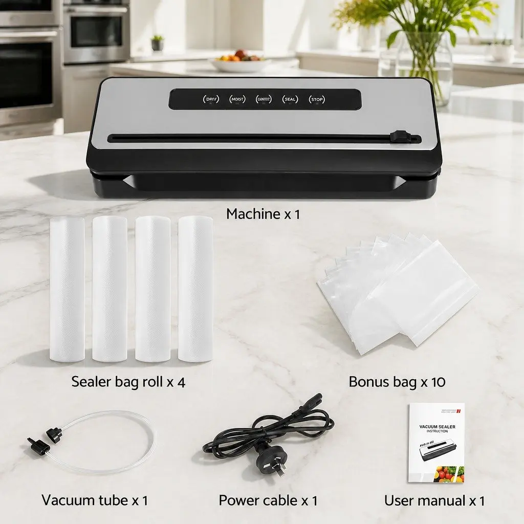 Food Vacuum Sealer with Cutter and Bag Rolls