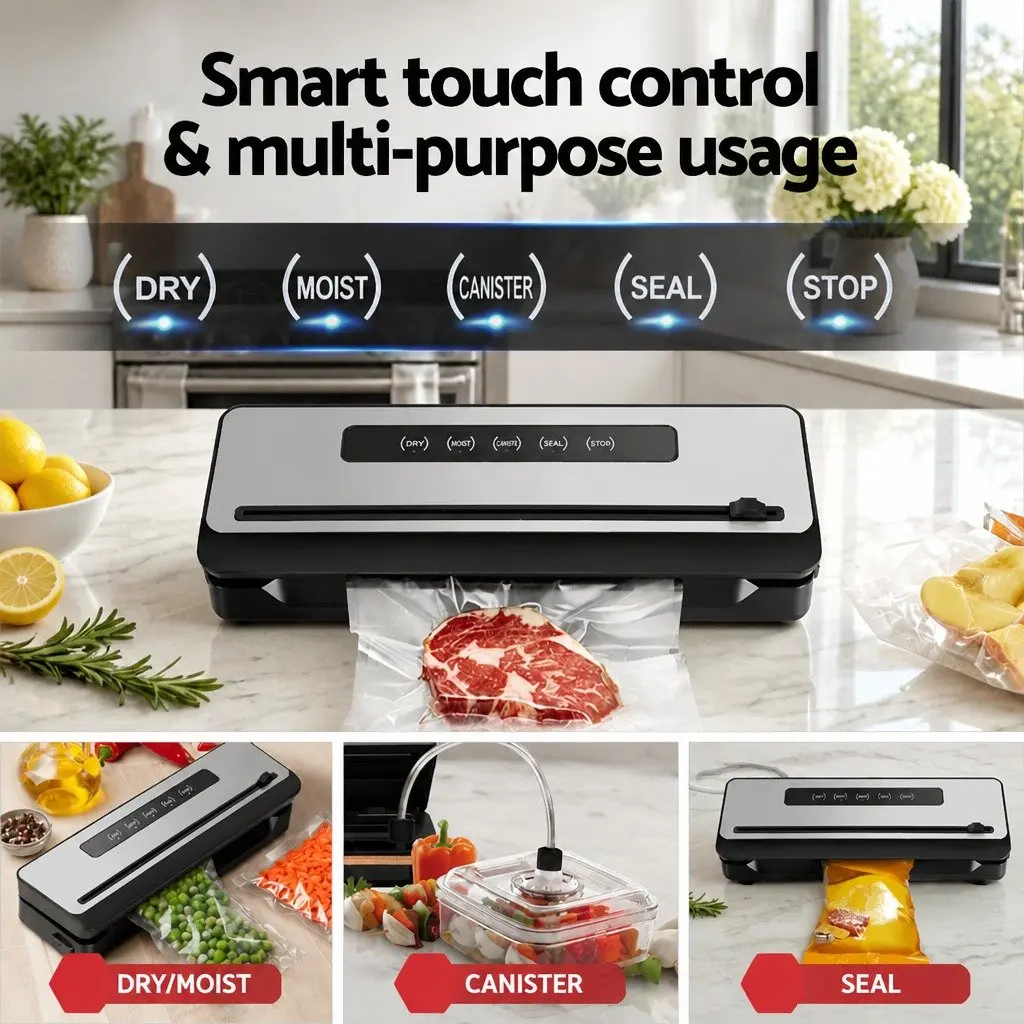 Food Vacuum Sealer with Cutter and Bag Rolls