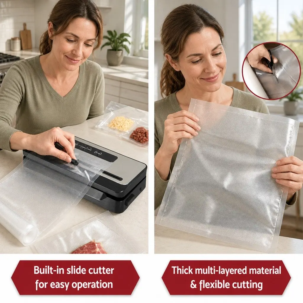 Food Vacuum Sealer with Cutter and Bag Rolls