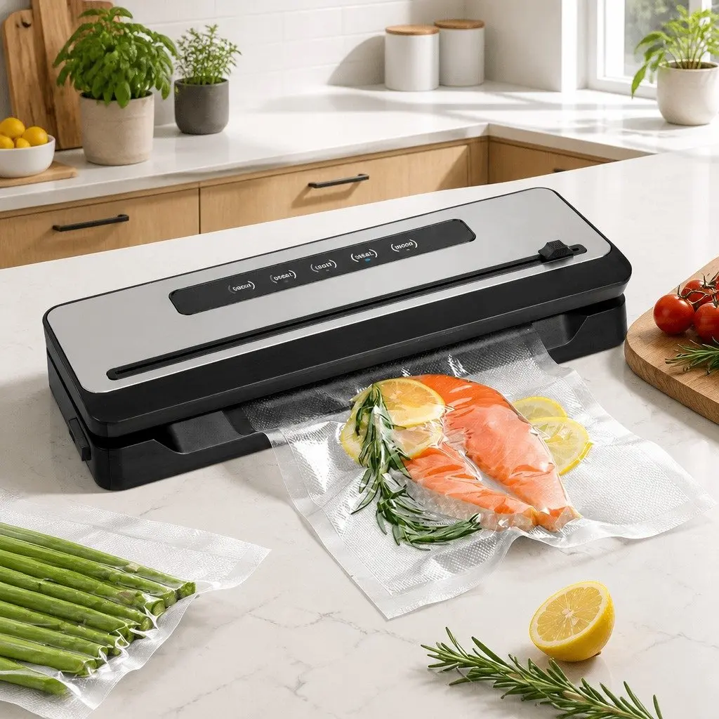Food Vacuum Sealer Machine 110W Black & Silver