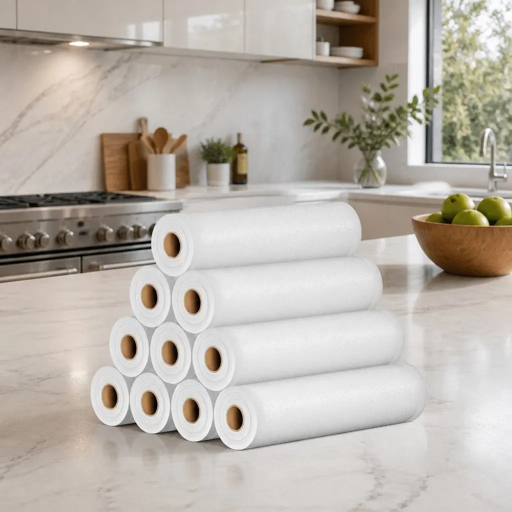 Food Vacuum Sealer Bags Plastic 28cmx6m Transparent 10 Rolls