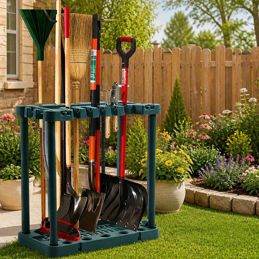 Garden Shed Tool Storage Organizer Rack
