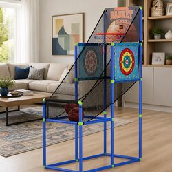 Basketball Shooting Game Machine 3-in-1 Electronic Scorer Adjustable Indoor