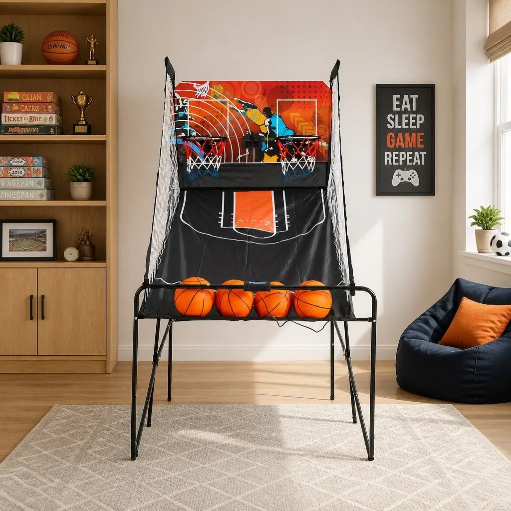 Black Electronic Basketball Arcade Game with 8 Modes