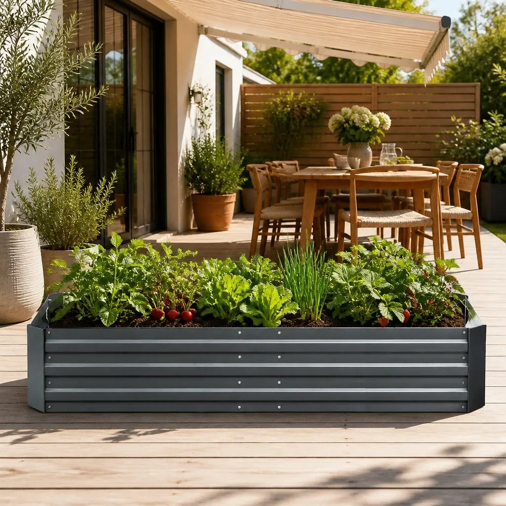 Galvanised Raised Garden Bed 210x90cm