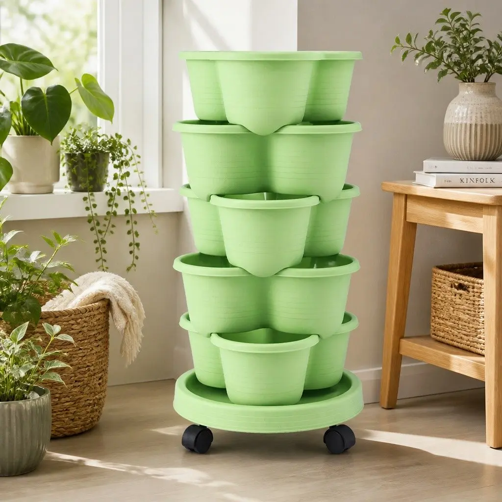 5-Tier Vertical Garden Planter PP Light Green 75cm