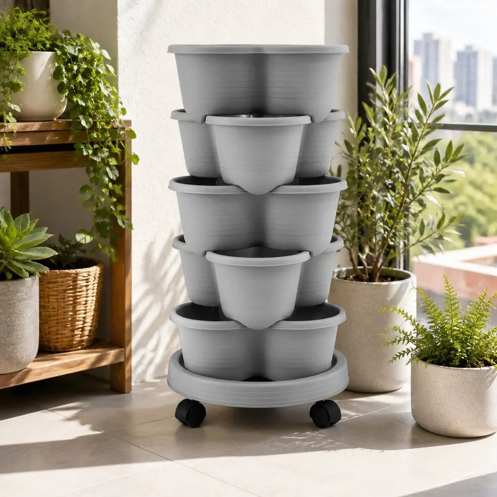 5 Tier Vertical Garden Planter with Wheels