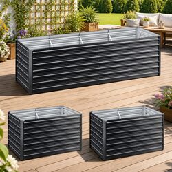 Galvanised Steel Raised Garden Bed 240cm for Vegetables