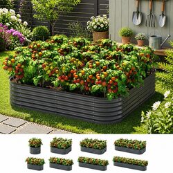 Modular Garden Bed Planter Box 40CM Height Raised Vegetable Flower Herb Growing