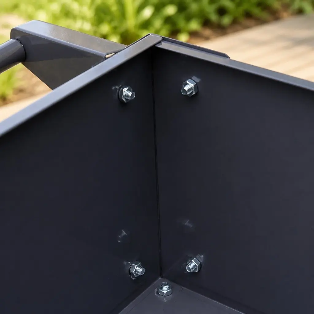 Raised Garden Bed Galvanized Steel 100x40x80cm Aluminium Grey