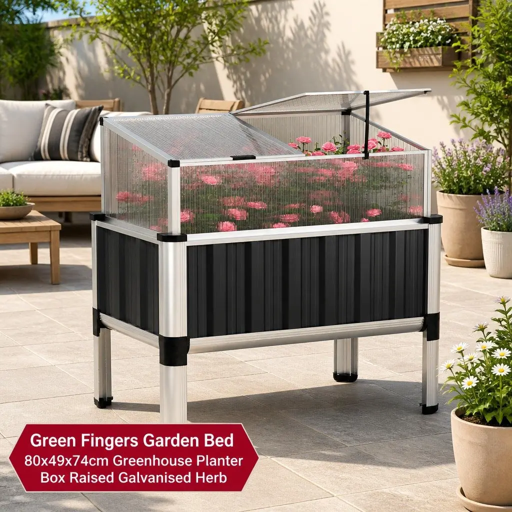 Raised Garden Bed with Greenhouse Protection
