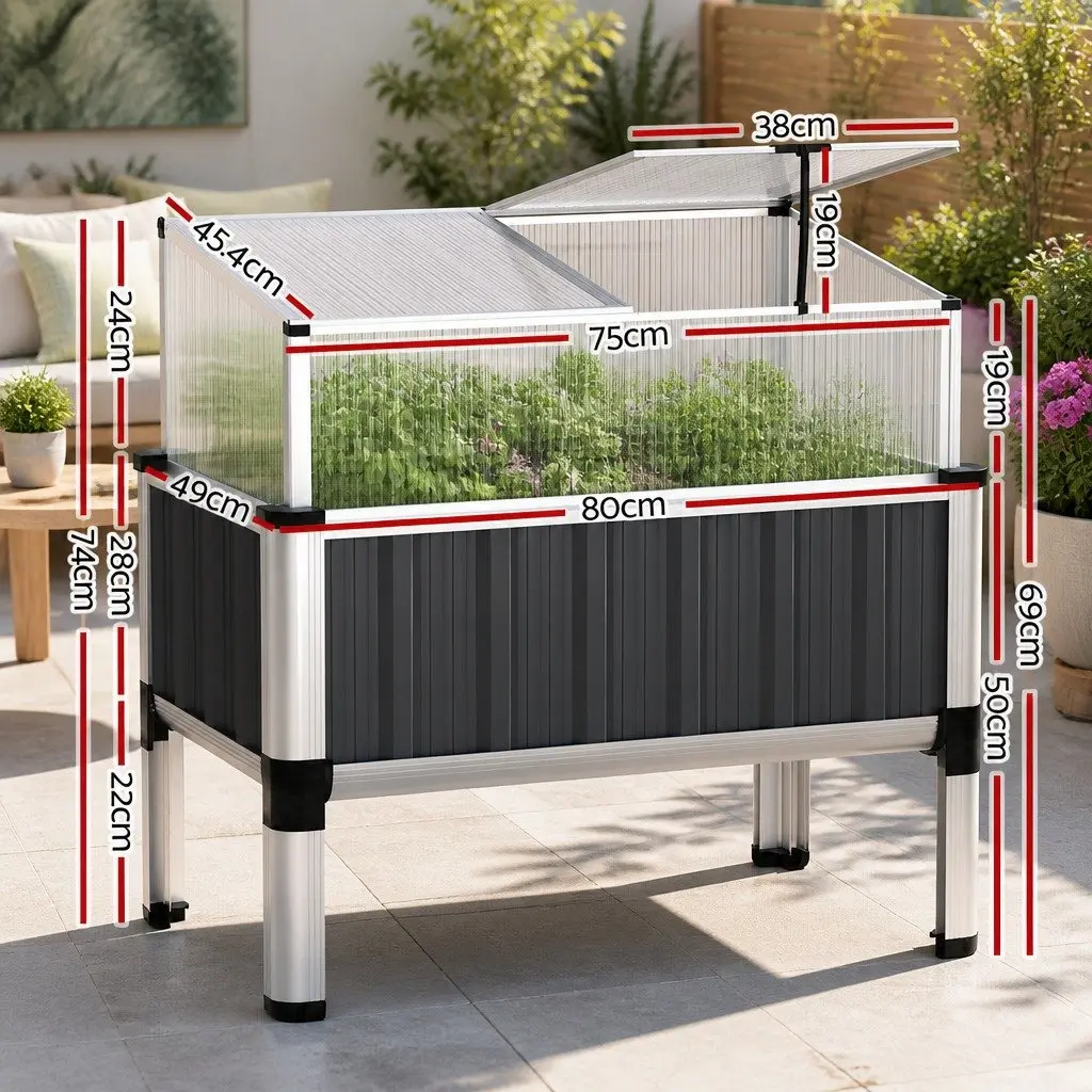 Raised Garden Bed with Greenhouse Protection