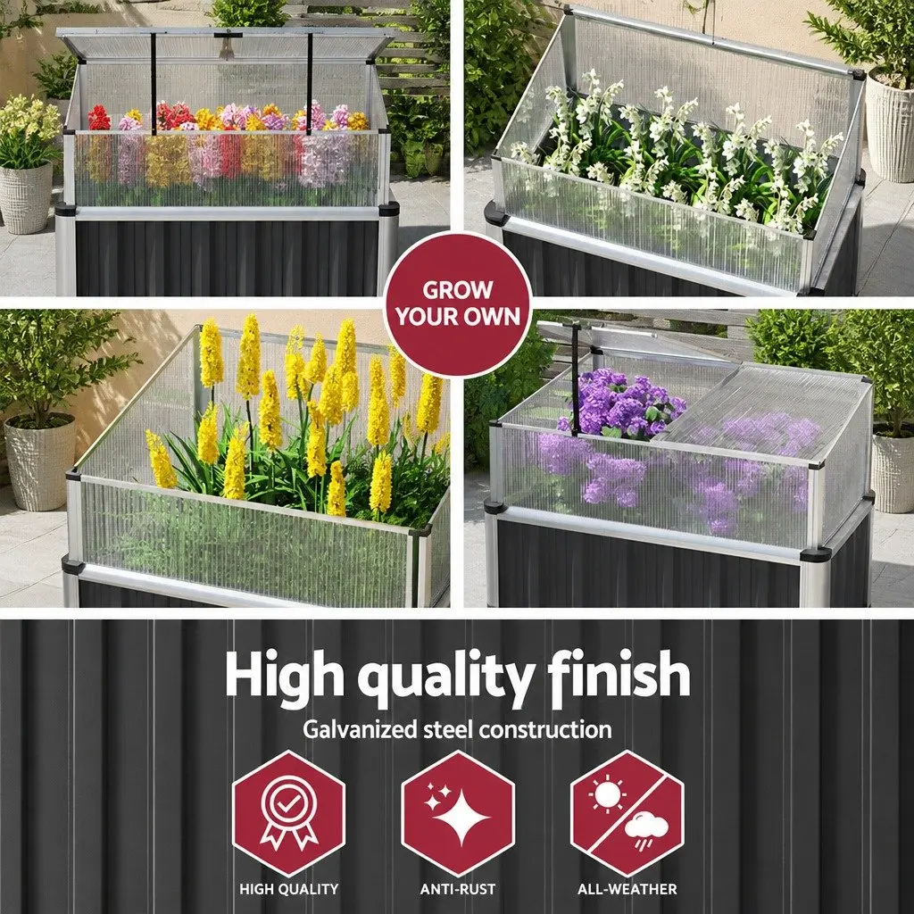 Raised Garden Bed with Greenhouse Protection