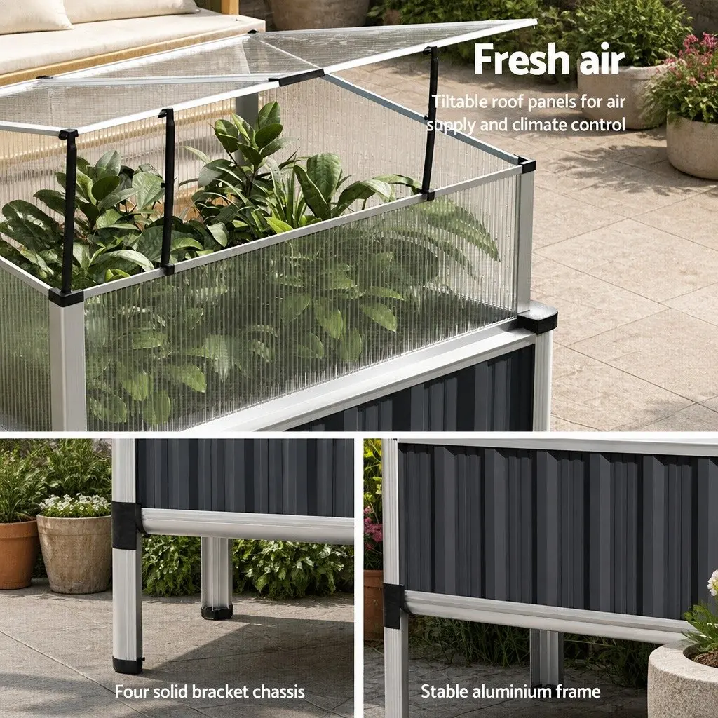 Raised Garden Bed with Greenhouse Protection